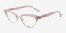 Delacroix Pink Silver Acetate, MetalMontures de lunettes de vue d'EyeBuyDirect, Vue d'Angle
