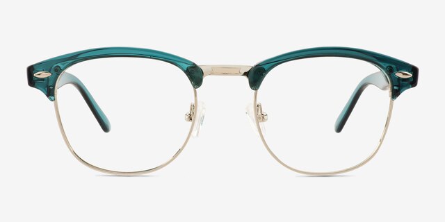 Coexist Teal Silver Plastic-metalMontures de lunettes de vue d'EyeBuyDirect, Vue de Face
