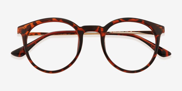 Grin Tortoise Plastic, MetalEyeglass Frames from EyeBuyDirect, Closed View