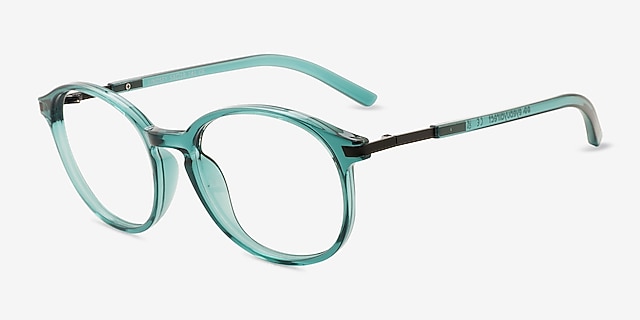 Lindsey Teal Plastic, MetalEyeglass Frames from EyeBuyDirect, Angle View