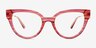 Tinsley Striped Coral MétalMontures de lunettes de vue d'EyeBuyDirect, Vue de Face