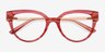 Tinsley Striped Coral MétalMontures de lunettes de vue d'EyeBuyDirect, Vue Rapprochée