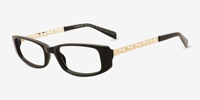 Davenport Black MetalEyeglass Frames from EyeBuyDirect, Angle View