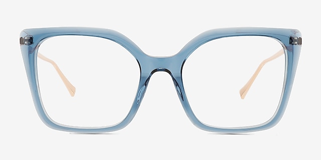 Vanderbuilt Blue AcetateEyeglass Frames from EyeBuyDirect, Front View