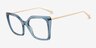 Vanderbuilt Blue AcetateEyeglass Frames from EyeBuyDirect, Angle View