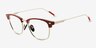 Charge Red Silver AcetateEyeglass Frames from EyeBuyDirect, Angle View