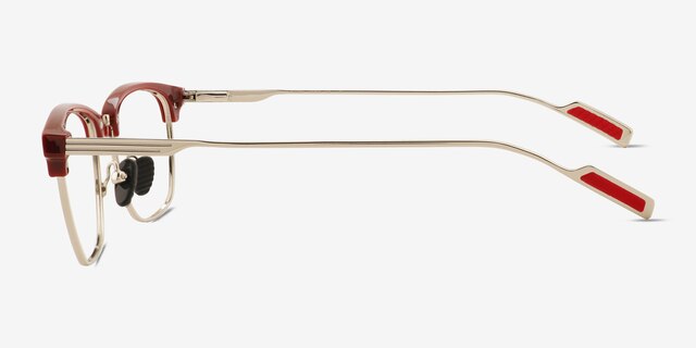 Charge Red Silver AcetateEyeglass Frames from EyeBuyDirect, Side View