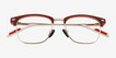 Charge Red Silver AcetateEyeglass Frames from EyeBuyDirect, Closed View