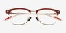 Charge Red Silver AcetateEyeglass Frames from EyeBuyDirect, Closed View