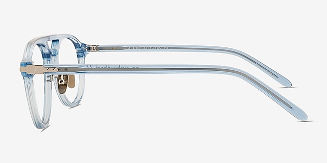 Aston Blue MetalEyeglass Frames from EyeBuyDirect, Side View