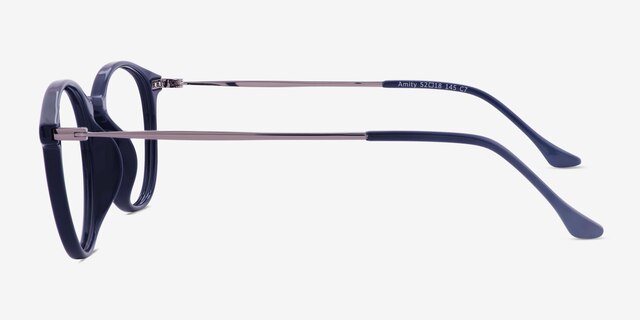 Amity Blue MetalEyeglass Frames from EyeBuyDirect, Side View