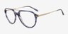 Grafton Bleu MétalMontures de lunettes de vue d'EyeBuyDirect, Vue d'Angle