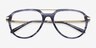 Grafton Bleu MétalMontures de lunettes de vue d'EyeBuyDirect, Vue Rapprochée
