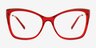 Dorothy Red AcetateEyeglass Frames from EyeBuyDirect, Front View