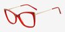 Dorothy Red AcetateEyeglass Frames from EyeBuyDirect, Angle View