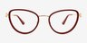 Bexley Red AcetateEyeglass Frames from EyeBuyDirect, Front View
