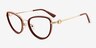 Bexley Red AcetateEyeglass Frames from EyeBuyDirect, Angle View