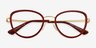 Bexley Red AcetateEyeglass Frames from EyeBuyDirect, Closed View