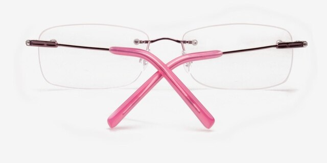 Cully Pink TitaniumEyeglass Frames from EyeBuyDirect, Closed View