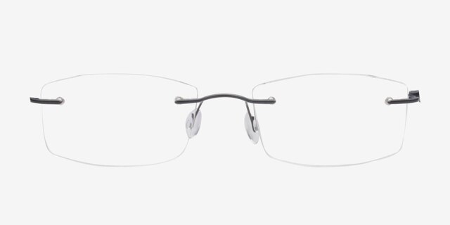Delemont Noir TitaniumMontures de lunettes de vue d'EyeBuyDirect, Vue de Face