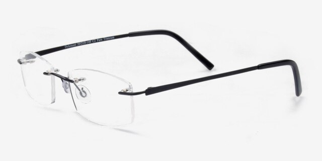 Delemont Noir TitaniumMontures de lunettes de vue d'EyeBuyDirect, Vue d'Angle