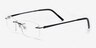 Delemont Noir TitaniumMontures de lunettes de vue d'EyeBuyDirect, Vue d'Angle
