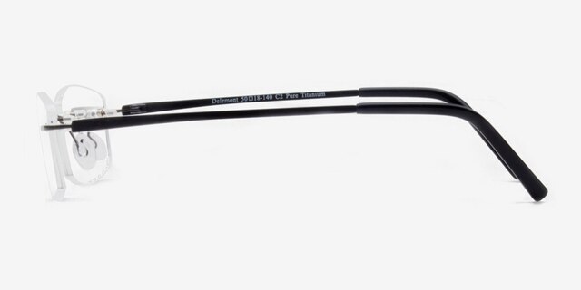 Delemont Noir TitaniumMontures de lunettes de vue d'EyeBuyDirect, Vue de Côté