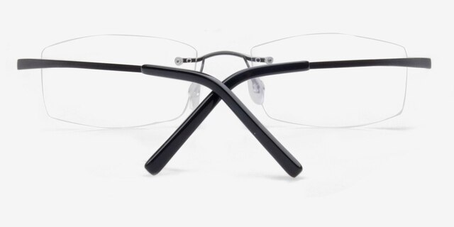 Delemont Noir TitaniumMontures de lunettes de vue d'EyeBuyDirect, Vue Rapprochée