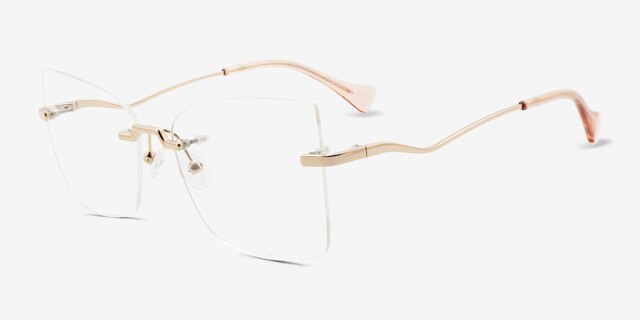 Brimstone Gold MetalEyeglass Frames from EyeBuyDirect, Angle View