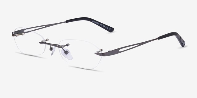 Summer Gunmetal MetalEyeglass Frames from EyeBuyDirect, Angle View