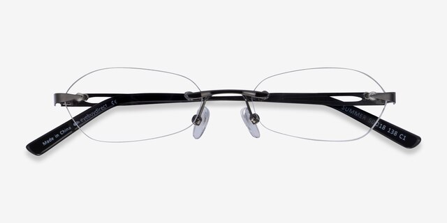 Summer Gunmetal MetalEyeglass Frames from EyeBuyDirect, Closed View