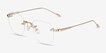 Gadsby Gold MetalEyeglass Frames from EyeBuyDirect, Angle View