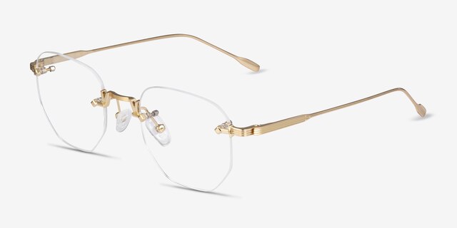 Gadsby Gold MetalEyeglass Frames from EyeBuyDirect, Angle View