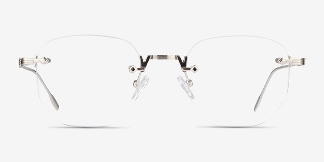 Gadsby Silver MetalEyeglass Frames from EyeBuyDirect, Front View