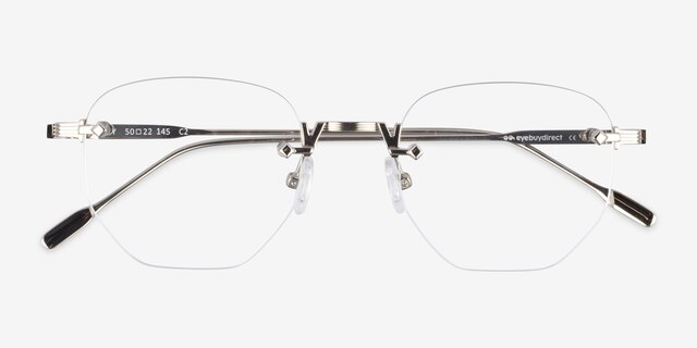 Gadsby Silver MetalEyeglass Frames from EyeBuyDirect, Closed View
