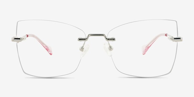 Brimstone Silver MetalEyeglass Frames from EyeBuyDirect, Front View