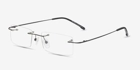 Billings Noir Métal Montures de lunettes de vue d'EyeBuyDirect, Vue d'Angle