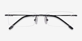 Billings Noir Métal Montures de lunettes de vue d'EyeBuyDirect, Vue Rapprochée