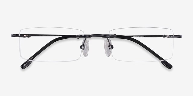 Billings Noir MétalMontures de lunettes de vue d'EyeBuyDirect, Vue Rapprochée