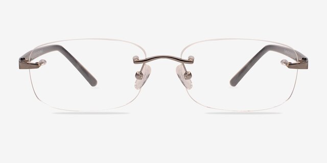 Vernon XXL Gunmetal MetalEyeglass Frames from EyeBuyDirect, Front View