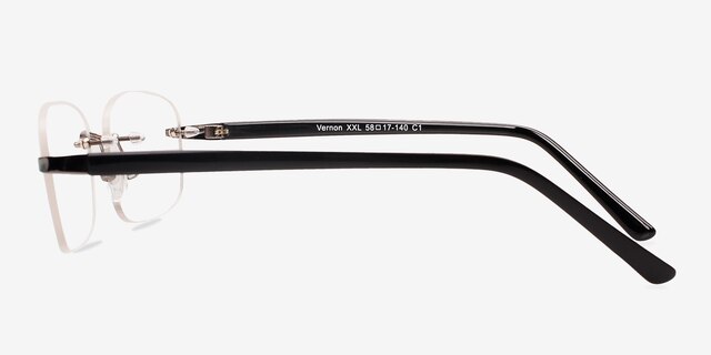 Vernon XXL Gunmetal MetalEyeglass Frames from EyeBuyDirect, Side View