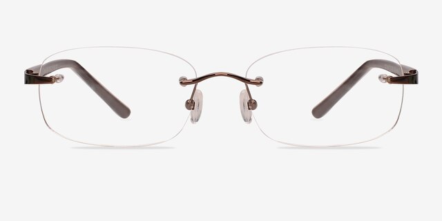 Vernon XXL Brun MétalMontures de lunettes de vue d'EyeBuyDirect, Vue de Face