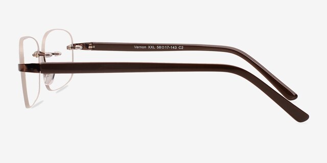 Vernon XXL Brun MétalMontures de lunettes de vue d'EyeBuyDirect, Vue de Côté