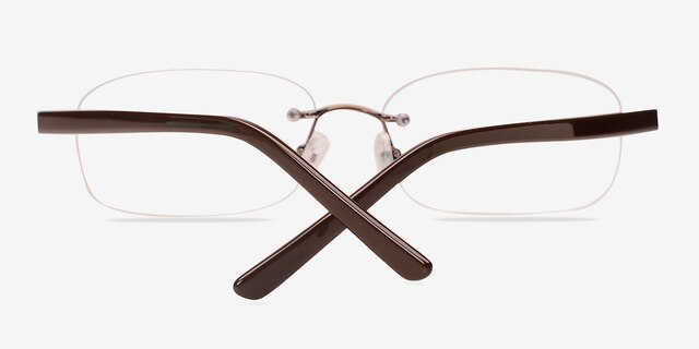 Vernon XXL Brun MétalMontures de lunettes de vue d'EyeBuyDirect, Vue Rapprochée