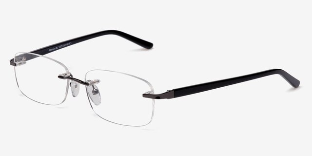 Vernon XL Gunmetal AcetateEyeglass Frames from EyeBuyDirect, Angle View