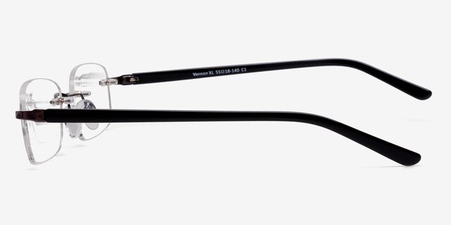 Vernon XL Gunmetal AcetateEyeglass Frames from EyeBuyDirect, Side View