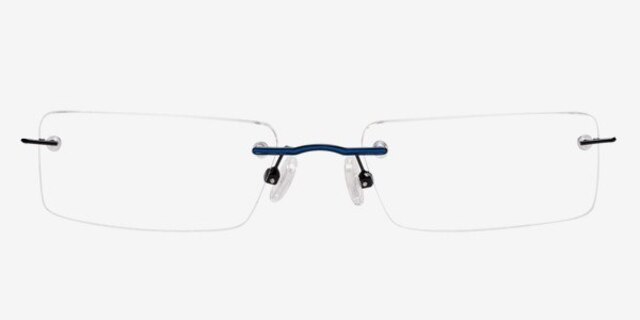 Dryden Blue & Black MetalEyeglass Frames from EyeBuyDirect, Front View