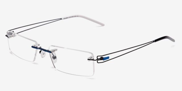 Dryden Blue & Black MetalEyeglass Frames from EyeBuyDirect, Angle View