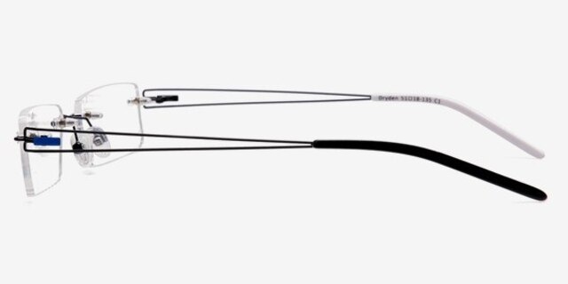 Dryden Blue & Black MetalEyeglass Frames from EyeBuyDirect, Side View