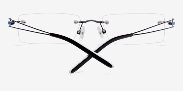 Dryden Blue & Black MetalEyeglass Frames from EyeBuyDirect, Closed View
